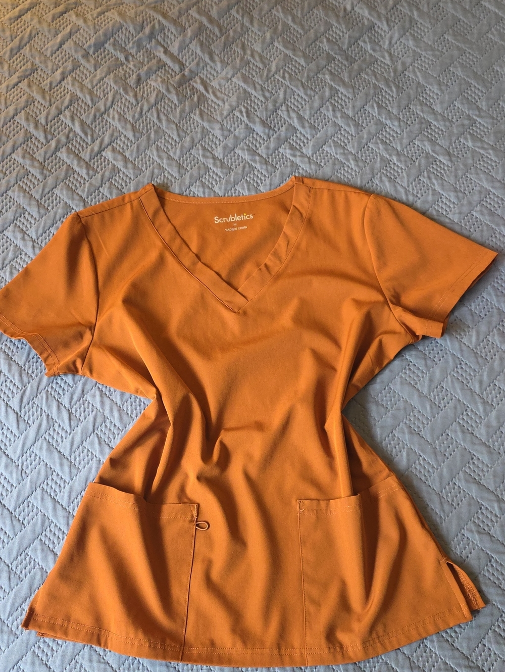 Women's V-Neck Short Sleeve Top in Orange